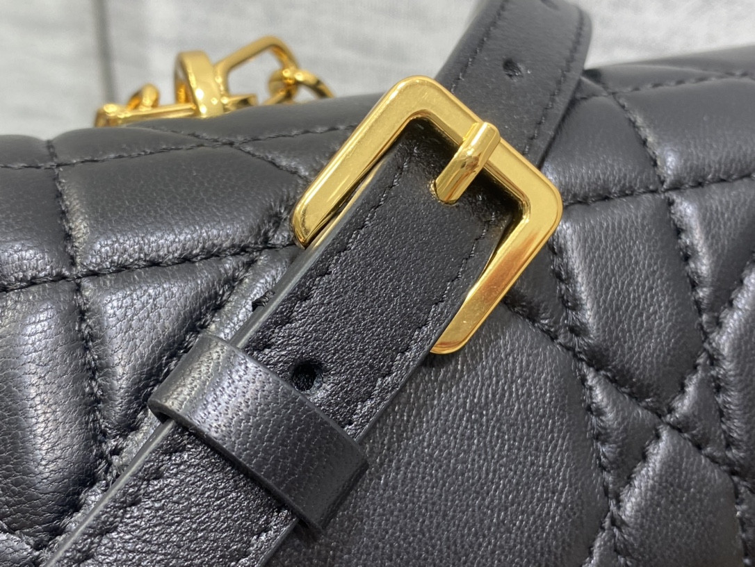 D10r Mini D10r Ange Bag Black Macrocannage Calfskin 20 x 12 x 5 cm