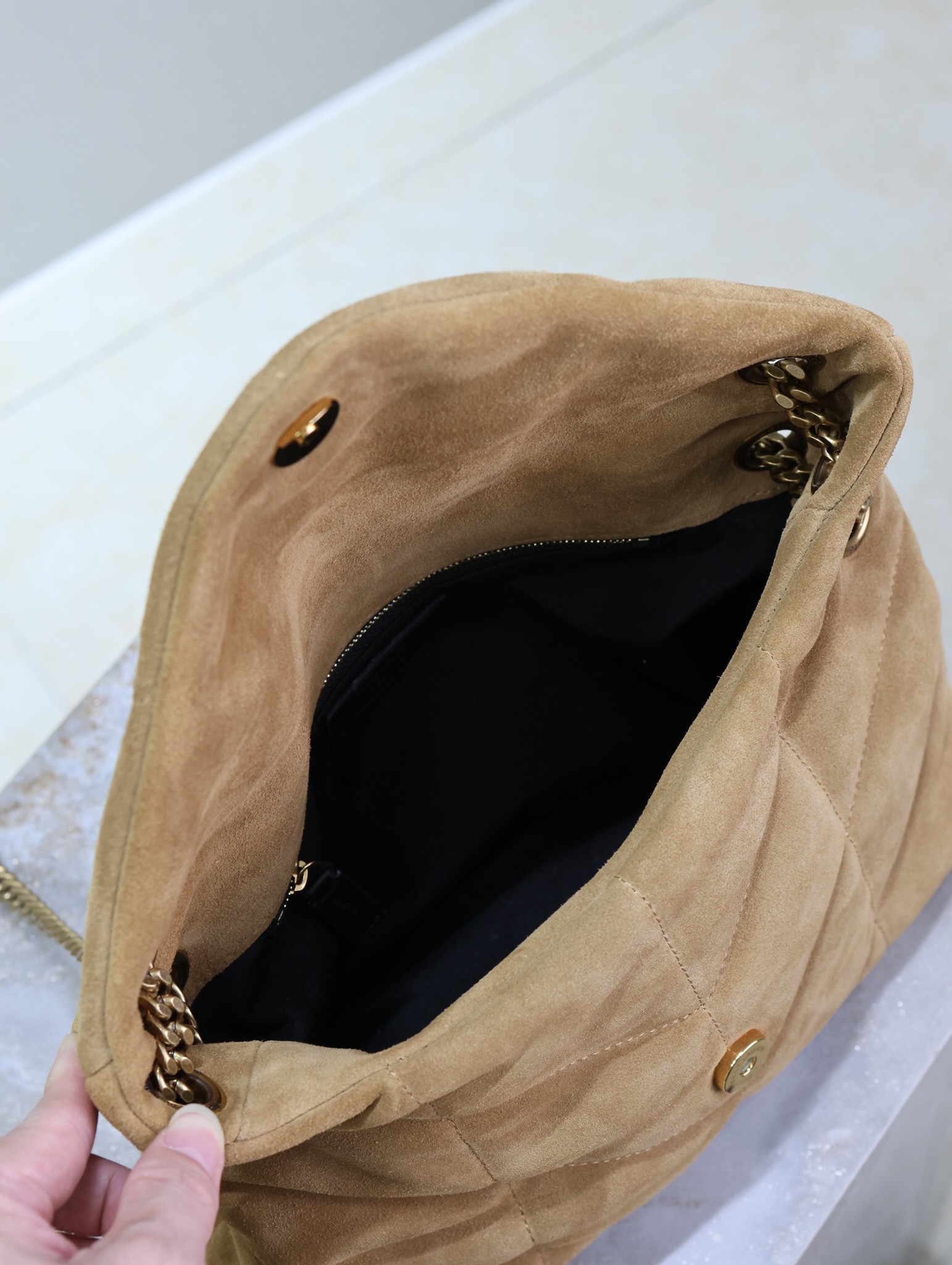 Y51 Loulou Small Puffer (Suede)  29 x 17 x 11cm