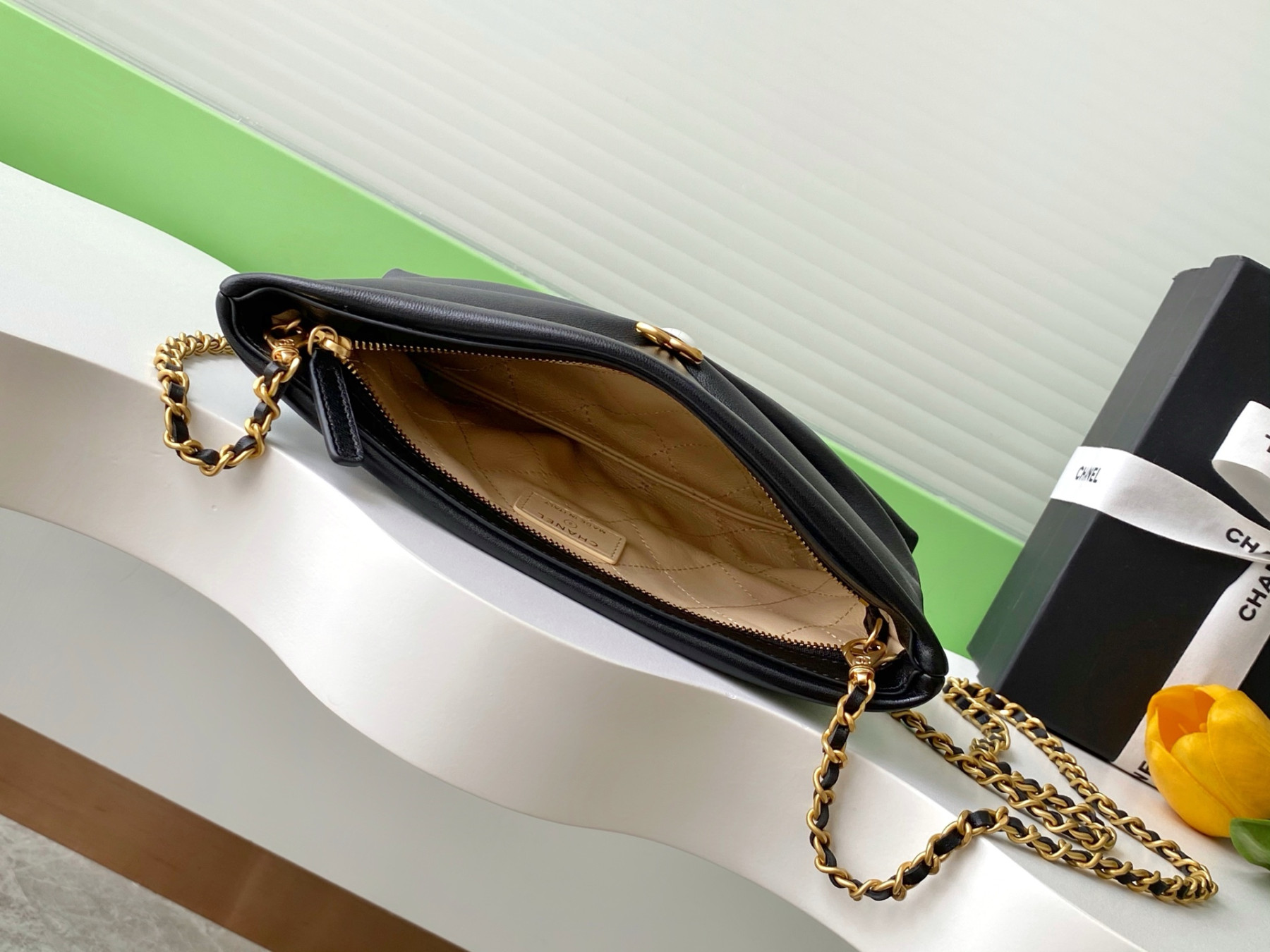 Ch**el Clutch with Chain 14x24x5cm