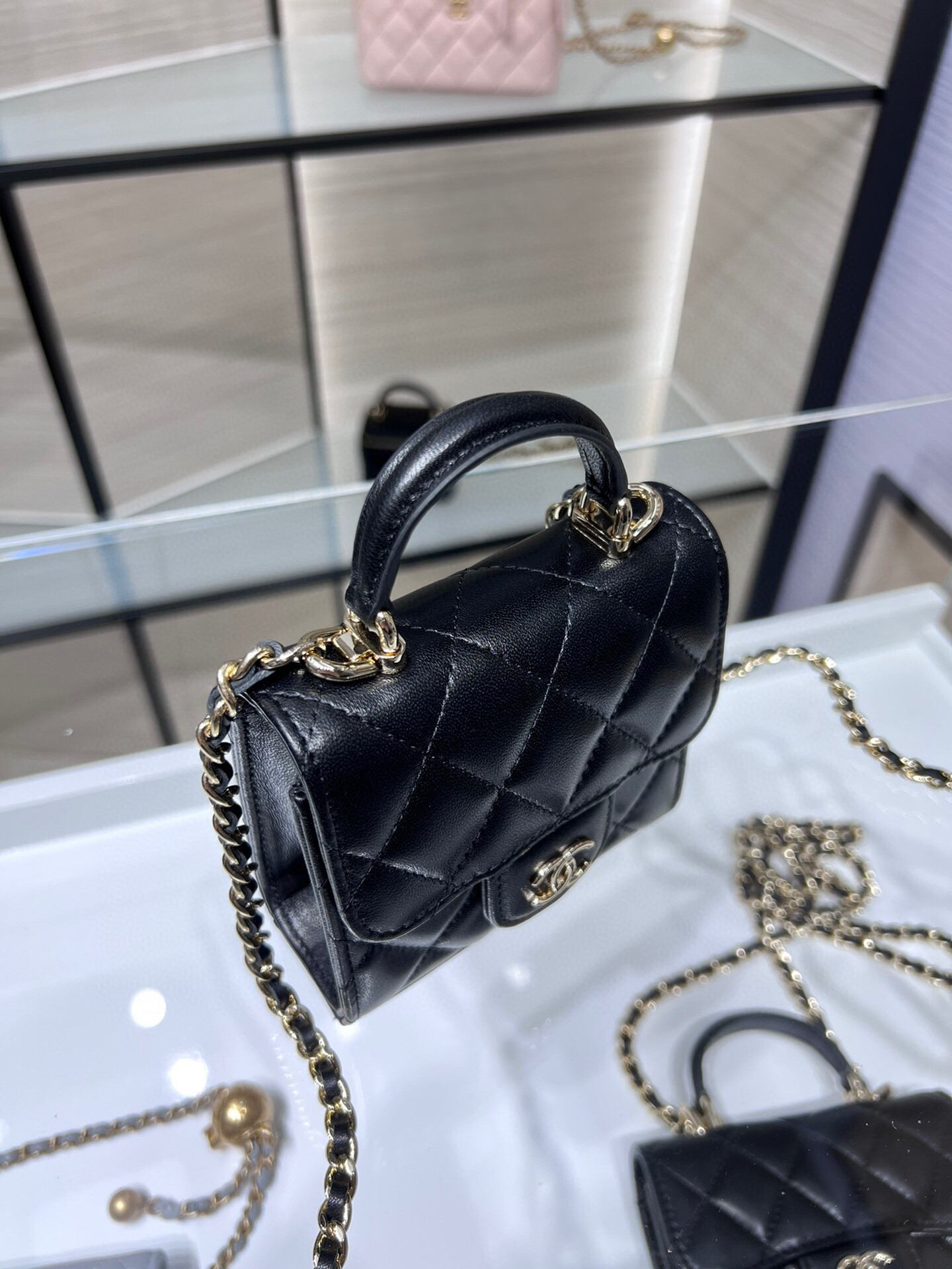 Ch**el Clutch shoulder flap bag AP2682 11x11x4cm