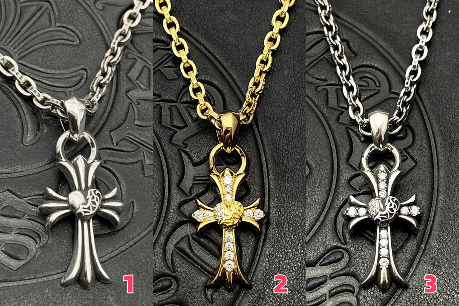 Ch*0me He**ts Cross Necklace