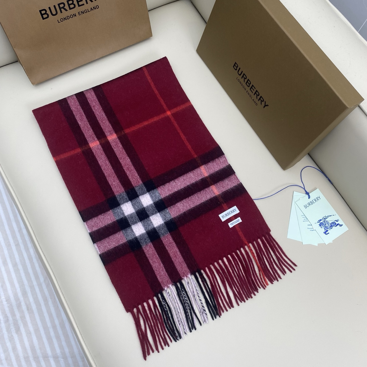 Bv*b*rry scarf 30x168cm 100% cashmere