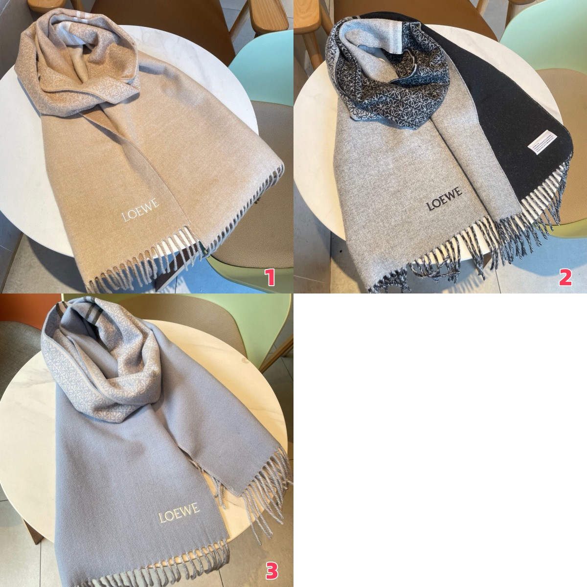 L0ew* scarf 30x182cm 90% wool 10% cashmere