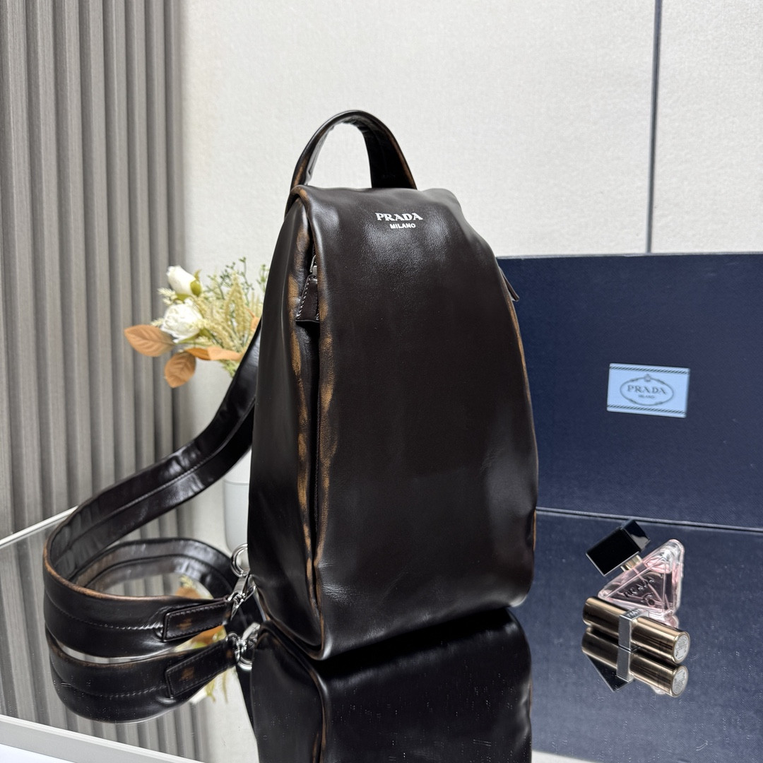 Pra*a Nappa Leather Backpack 32x18.5x11cm